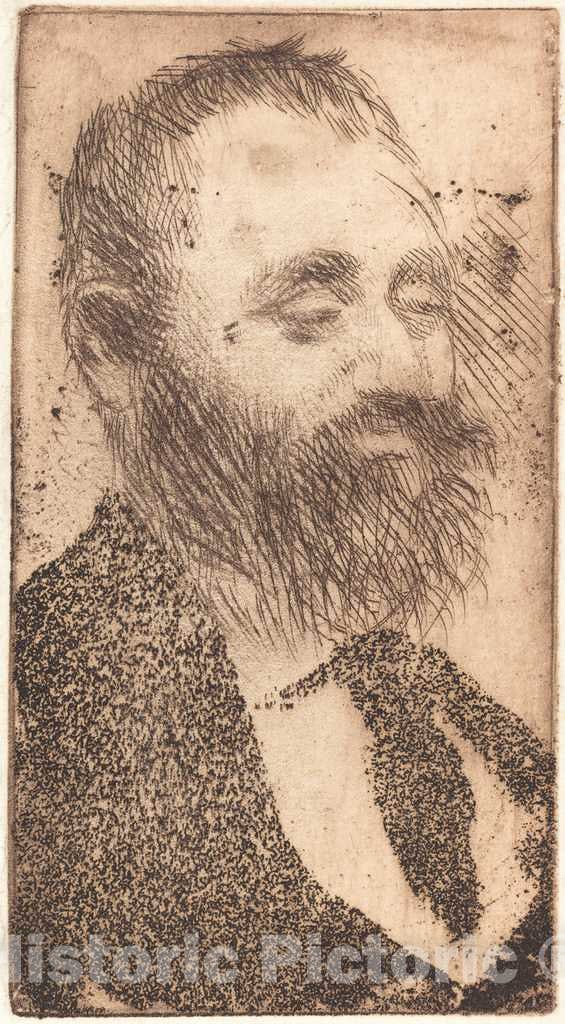 Art Print : Edgar Degas, Alphonse Hirsch, 1875 - Vintage Wall Art
