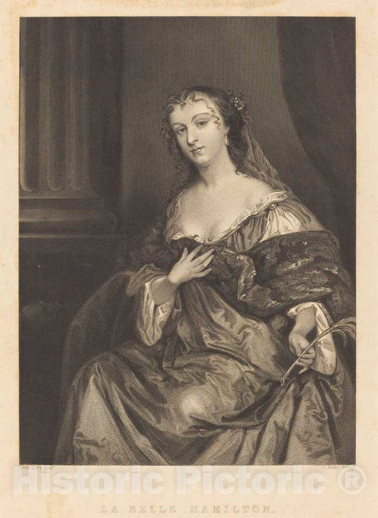 Art Print : Rolls After Lely, La Belle Hamilton - Vintage Wall Art