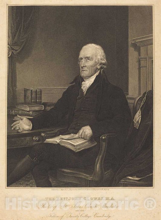 Art Print : Scriven After Allen, Rev. John Clowes, 1820 - Vintage Wall Art
