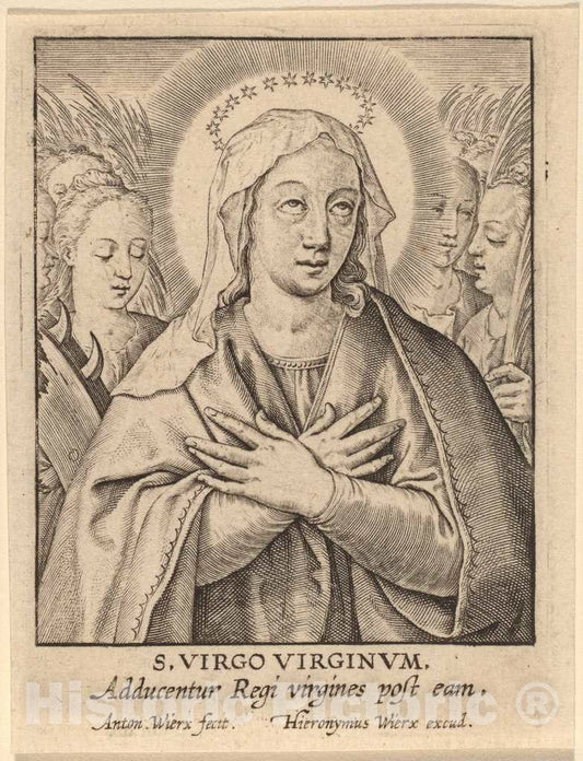 Art Print : Antonie Wierix, S. Virgo Virginum - Vintage Wall Art