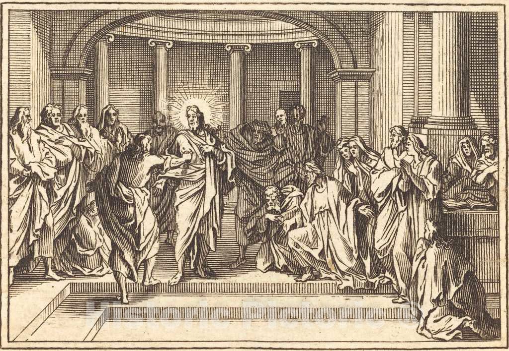 Art Print : Le Clerc I, The Incredulity of Thomas - Vintage Wall Art