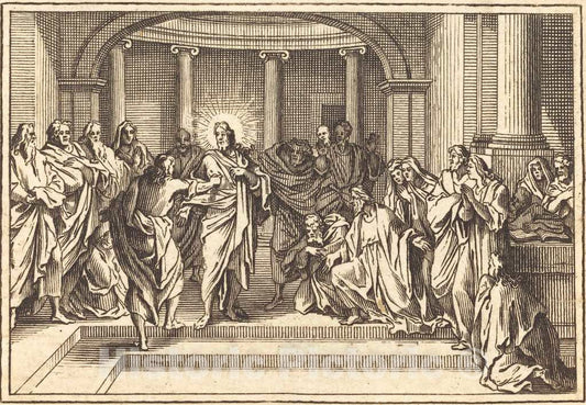 Art Print : Le Clerc I, The Incredulity of Thomas - Vintage Wall Art