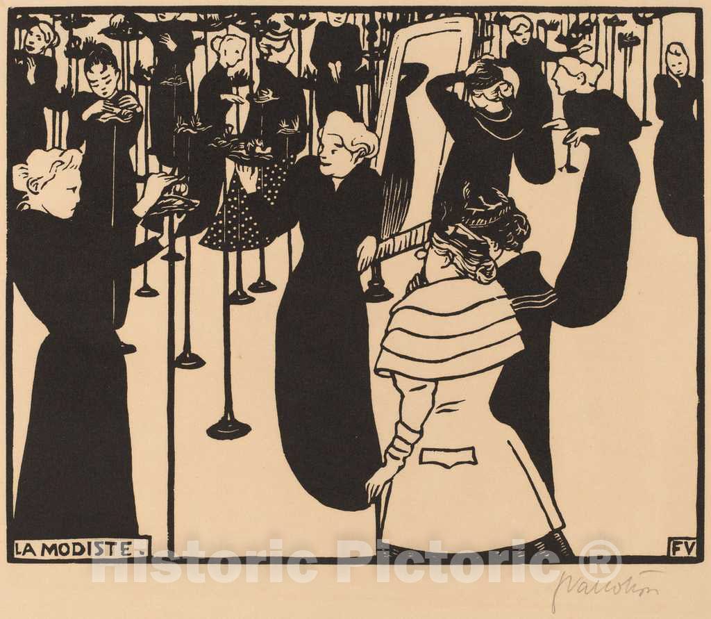Art Print : FÃ©lix Vallotton, La Modiste (The Milliner), 1894 - Vintage Wall Art