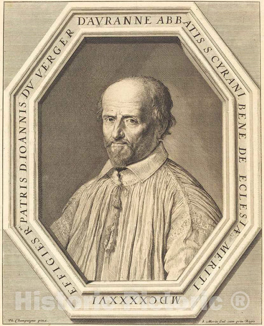 Art Print : Morin After Champaigne, Jean Verger de Hauranne, in or After 1646 - Vintage Wall Art
