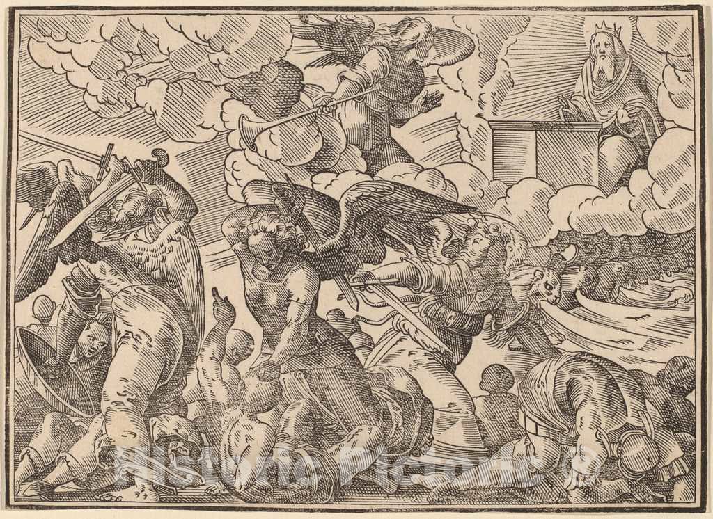 Art Print : Christoph Murer, The Four Horsemen of The Apocalypse, 1630 - Vintage Wall Art