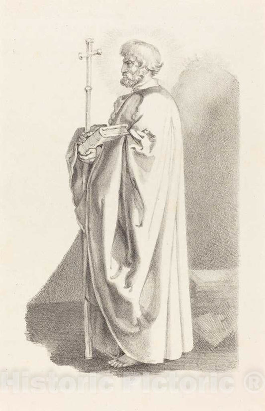 Art Print : Lynch After Flaxman, an Apostle, from Albert [sic] Durer, 1829 - Vintage Wall Art