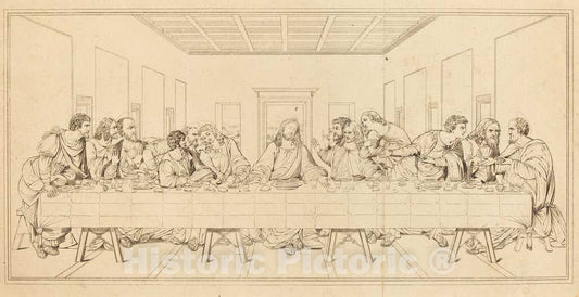 Art Print : Leonardo da Vinci, The Last Supper, 19th Century - Vintage Wall Art