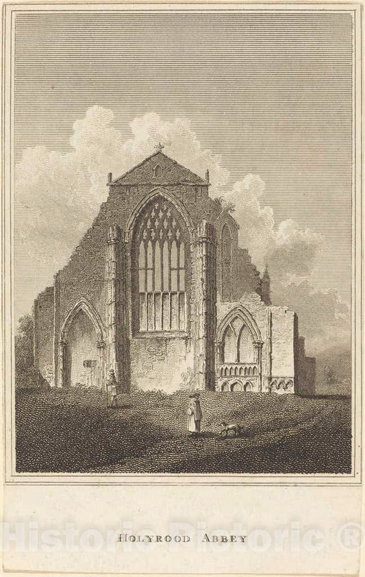 Art Print : Holyrood Abbey, 19th Century - Vintage Wall Art
