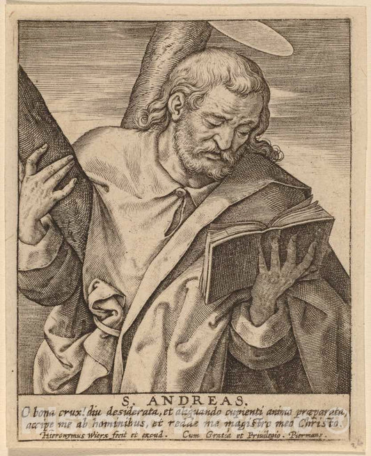 Art Print : Hieronymus Wierix, S. Andreas - Vintage Wall Art