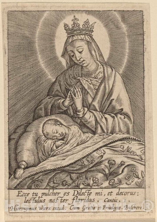 Art Print : Hieronymus Wierix, ECCE tu Pulcher ES Dilecte - Vintage Wall Art