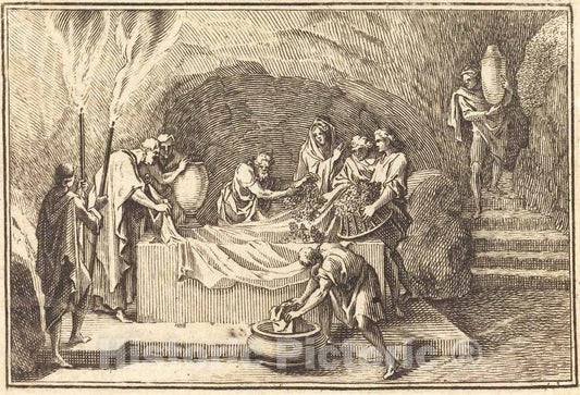 Art Print : Le Clerc I, The Body of Christ Being Covered with Flowersand Perfume - Vintage Wall Art