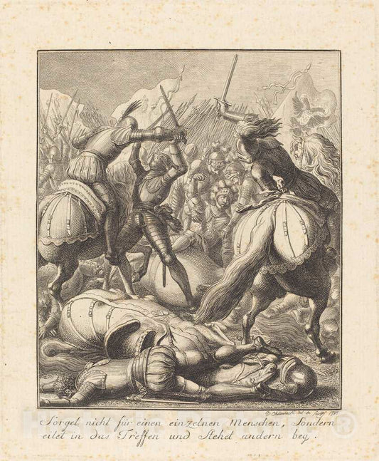 Art Print : Daniel Nikolaus Chodowiecki, Rudolph of Hapsburg, 1783 - Vintage Wall Art