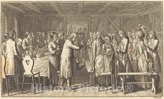 Art Print : Daniel Nikolaus Chodowiecki, A Welcome Guest, c.1784 - Vintage Wall Art