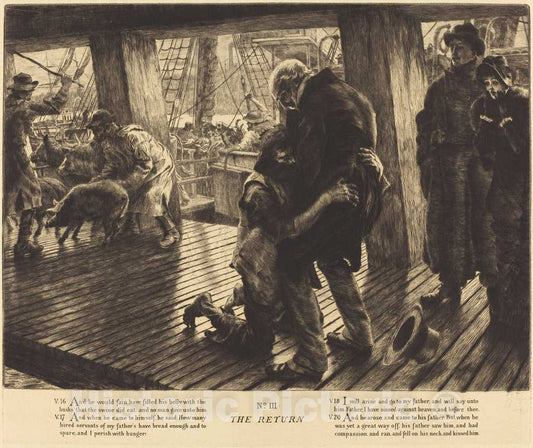 Art Print : James Jacques Joseph Tissot, The Return, 1882 - Vintage Wall Art