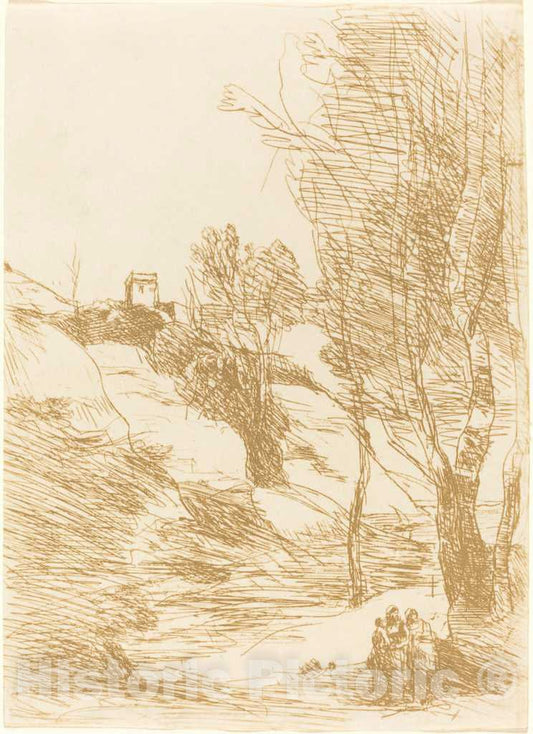 Art Print : Baptiste-Camille Corot, Souvenir of Salerno (Souvenir de Salerne), 1871 - Vintage Wall Art