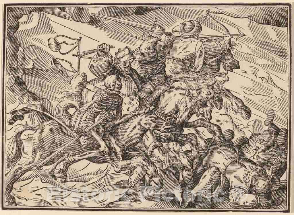 Art Print : Christoph Murer, The Four Horsemen of The Apocalypse, 1630 - Vintage Wall Art