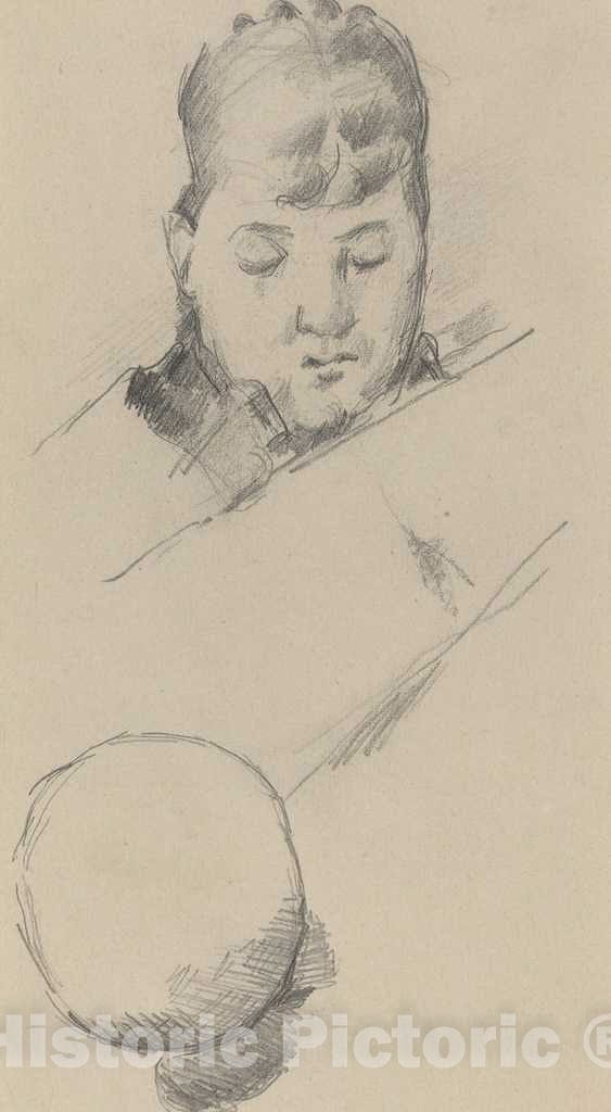 Art Print : Paul CÃ©zanne, Bust of Madame CÃ©zanne [Verso], c.1885 - Vintage Wall Art