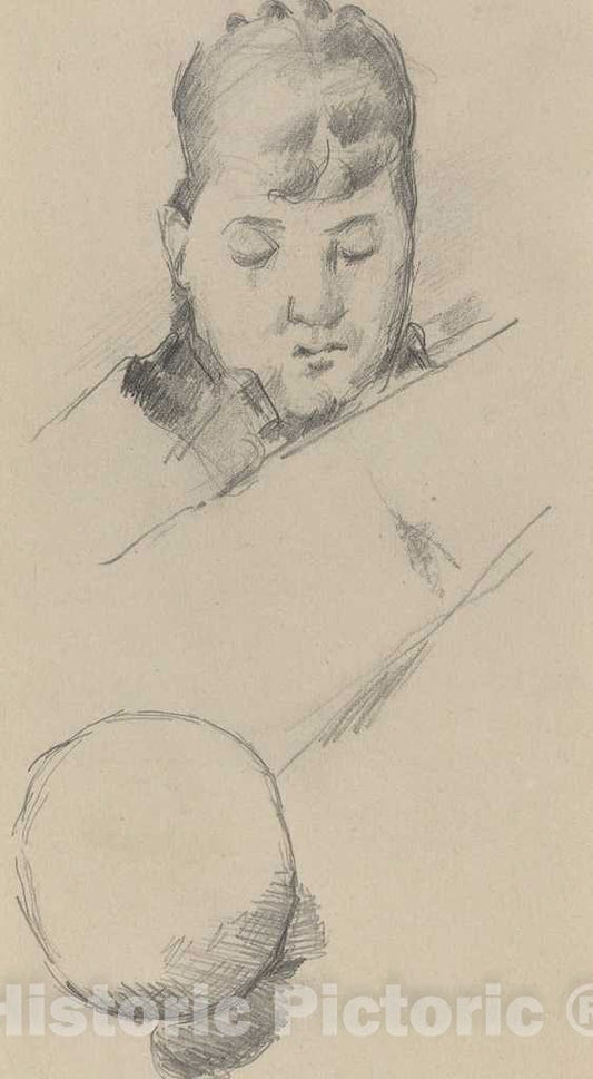 Art Print : Paul CÃ©zanne, Bust of Madame CÃ©zanne [Verso], c.1885 - Vintage Wall Art