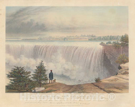 Art Print : William James Bennett, Niagara Falls from The Table Rock, 1840 - Vintage Wall Art