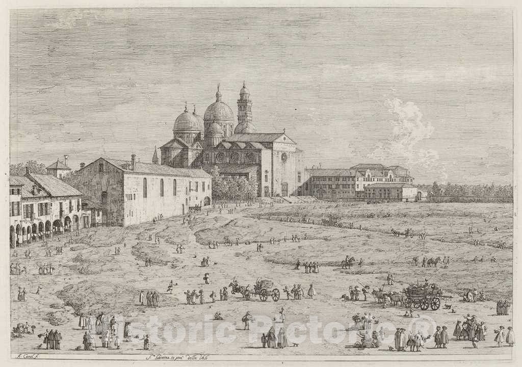 Art Print : Canaletto, S. Giustina in Pra Della Vale, c.1741 - Vintage Wall Art