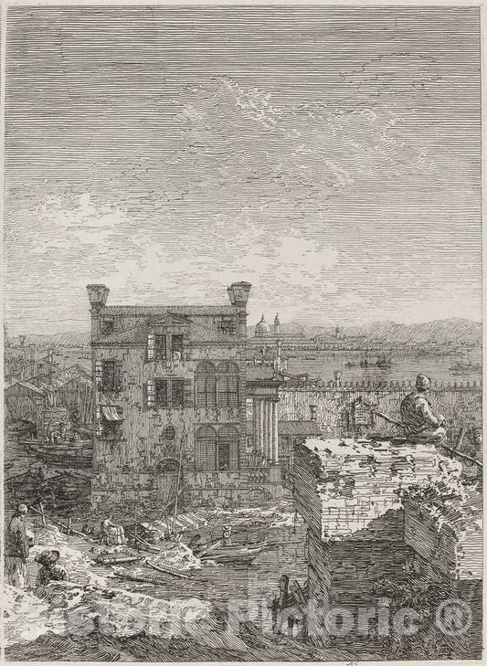 Art Print : Canaletto, The House with The Peristyle [Right], 1741 - Vintage Wall Art