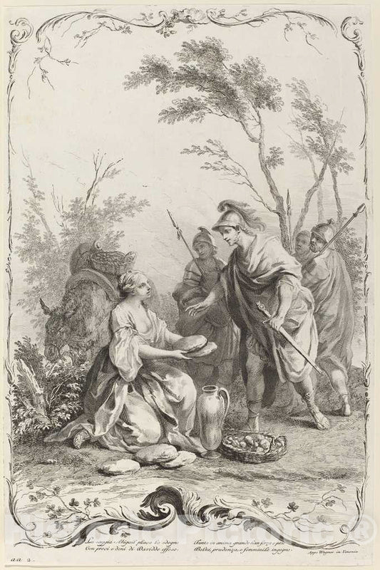 Art Print : Wagner After Amigoni, David and Abigail, c. 1745 - Vintage Wall Art