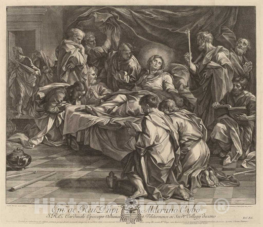 Art Print : Audenaerd After Maratta, Death of The Virgin - Vintage Wall Art