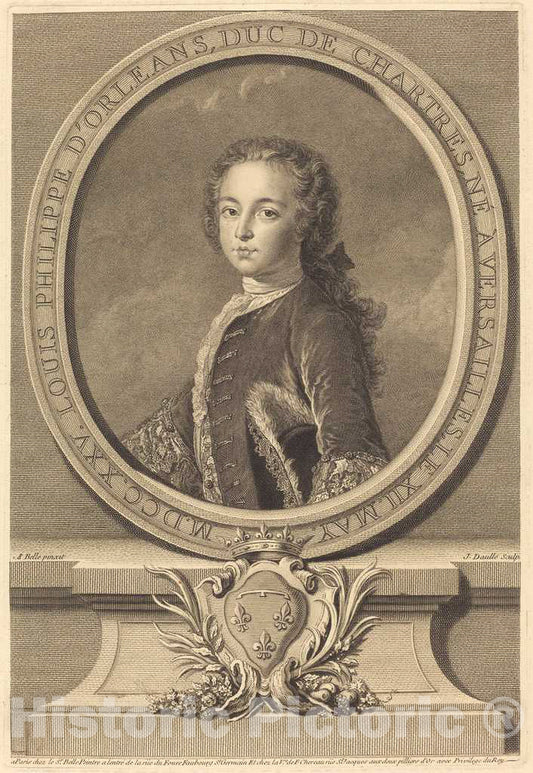 Art Print : DaullÃ© After Alexis-Belle, Louis Philippe d'OrlÃ©ans - Vintage Wall Art