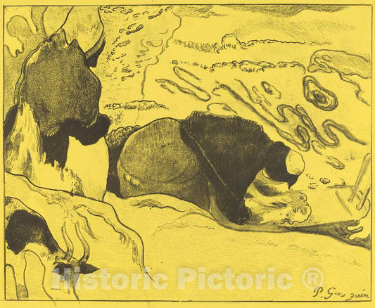 Art Print : Paul Gauguin, The Washerwomen (Les laveuses), 1889 - Vintage Wall Art