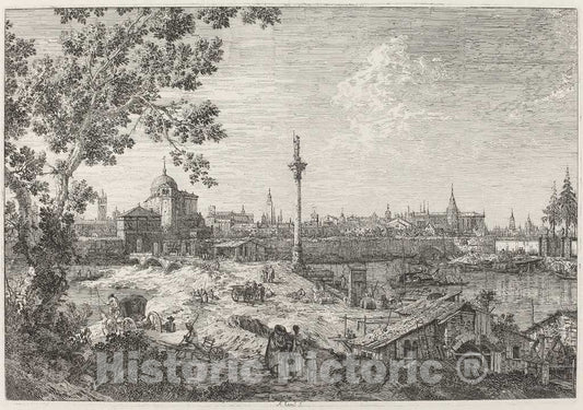 Art Print : Canaletto, Imaginary View of Padua, c.1741 - Vintage Wall Art