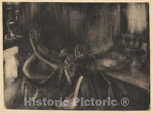 Art Print : Edgar Degas, Woman by a Fireplace, c.1885 - Vintage Wall Art