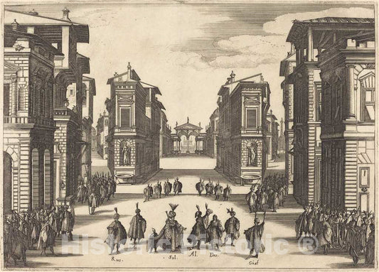 Art Print : Jacques Callot, Solimano, Act IV, 1620 - Vintage Wall Art