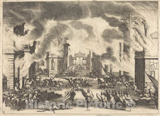 Art Print : Jacques Callot, Solimano, Act V, 1620 - Vintage Wall Art
