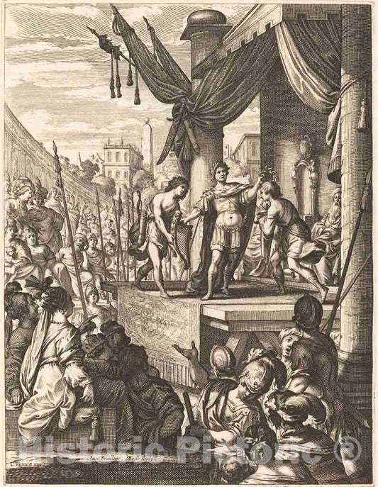 Art Print : Bosse After Vignon, Illustration to Jean Desmarets' L'Ariane, 1639 - Vintage Wall Art
