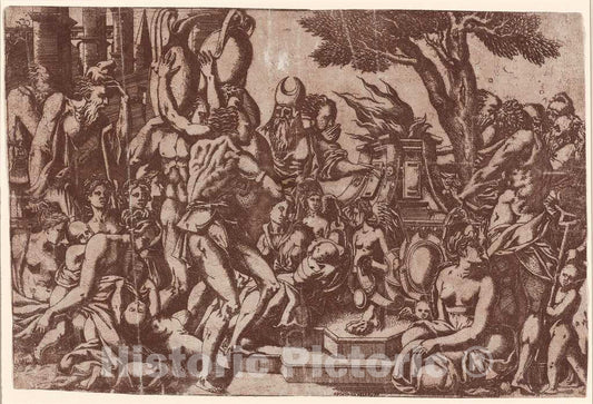 Art Print : Fantuzzi After Rosso Fiorentino, Sacrifice to Priapus, 1542 - Vintage Wall Art