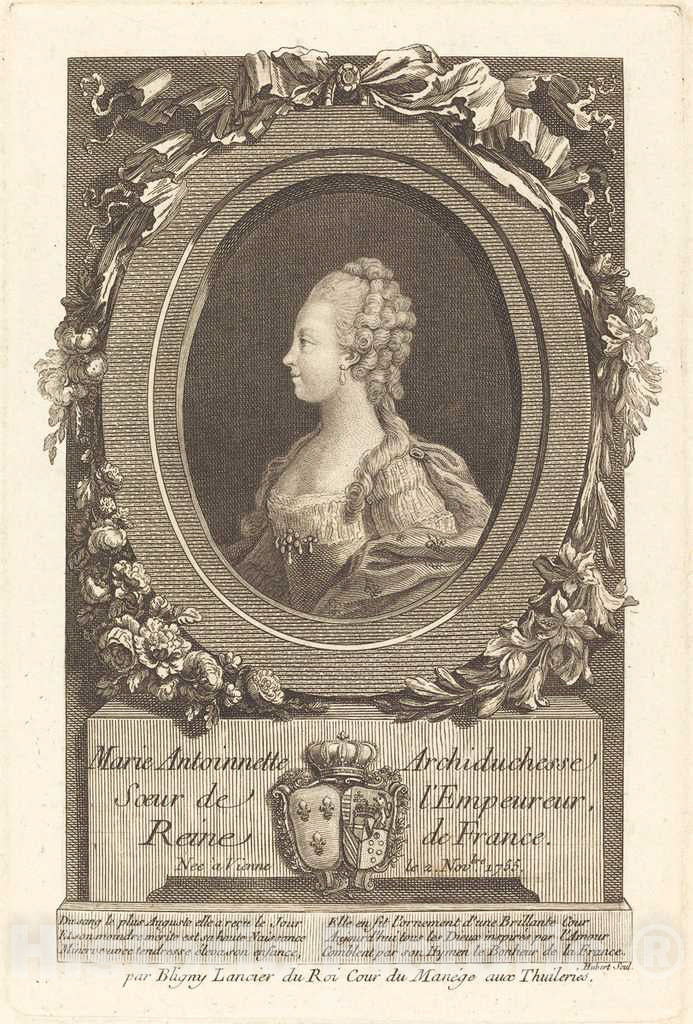 Art Print : Hubert After Honore-Bligny, Marie-Antoinette - Vintage Wall Art