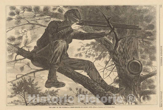 Art Print : Homer, The Army of The Potomac - A Sharp-Shooter on Picket Duty, 1862 - Vintage Wall Art