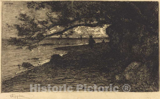 Art Print : Adolphe Appian, A Villefranche-sur-Mer, 1882 - Vintage Wall Art