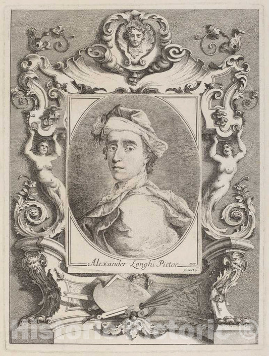 Art Print : Alessandro Longhi, Self-Portrait, 1762 - Vintage Wall Art