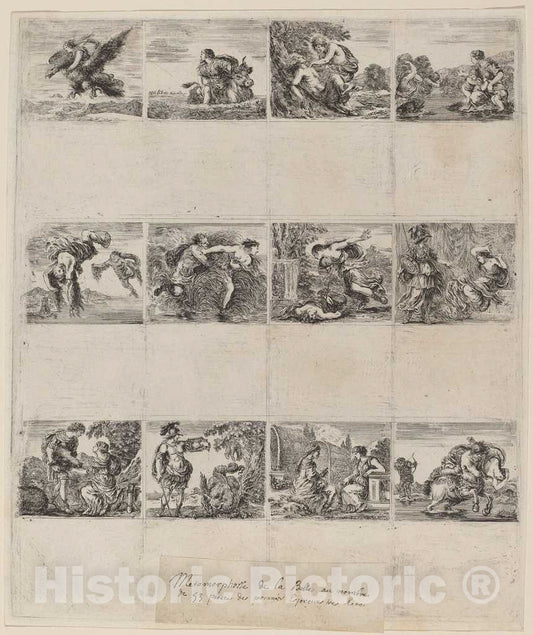 Art Print : Stefano Della Bella, Mythological Playing Cards, 1644 - Vintage Wall Art