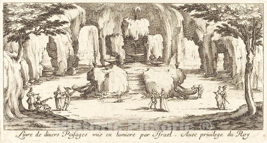Art Print : Jacques Callot, Subtitle for Various Landscapes, 1635 or After - Vintage Wall Art