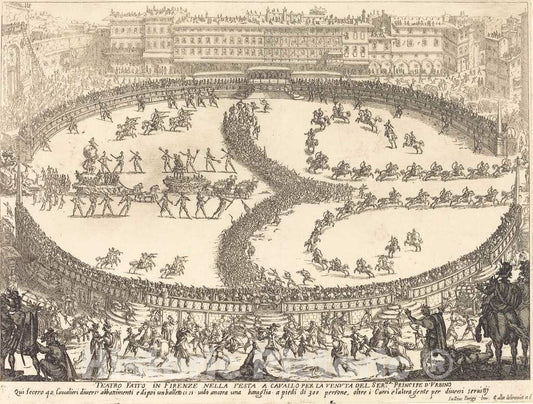 Art Print : Jacques Callot, View of The Festival, 1616 - Vintage Wall Art
