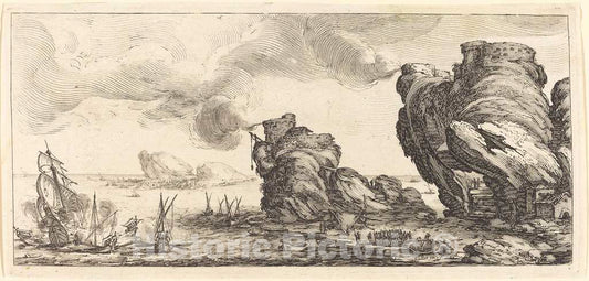Art Print : Jacques Callot, The Naval Battle, c. 1630 - Vintage Wall Art