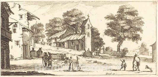 Art Print : Jacques Callot, A Church, in or After 1635 - Vintage Wall Art