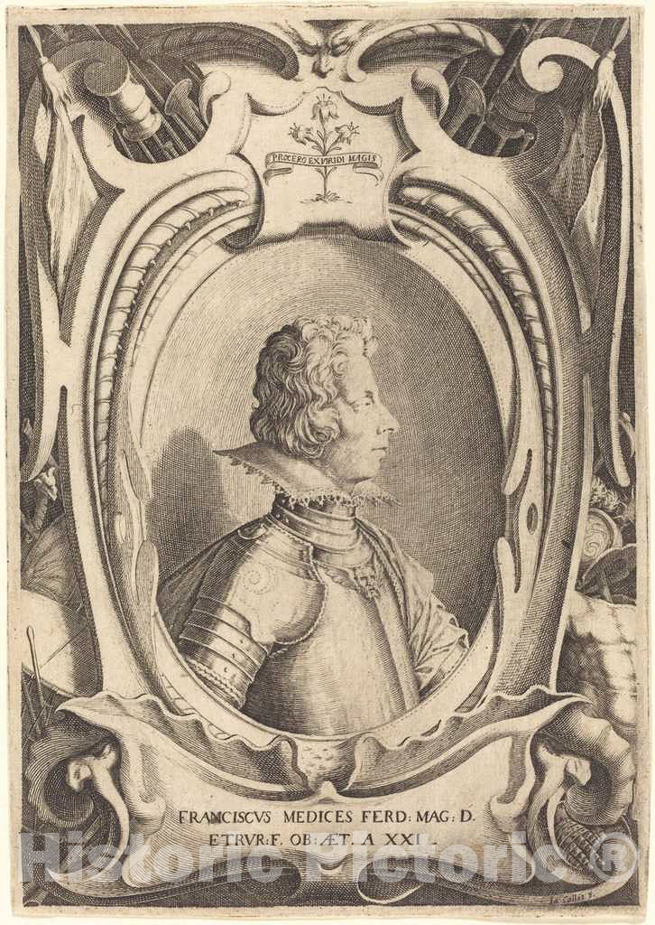 Art Print : Jacques Callot, Francesco de' Medici, 1614 - Vintage Wall Art