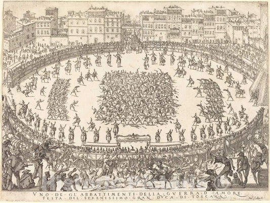 Art Print : Jacques Callot, One of The Infantry Combats, 1616 - Vintage Wall Art