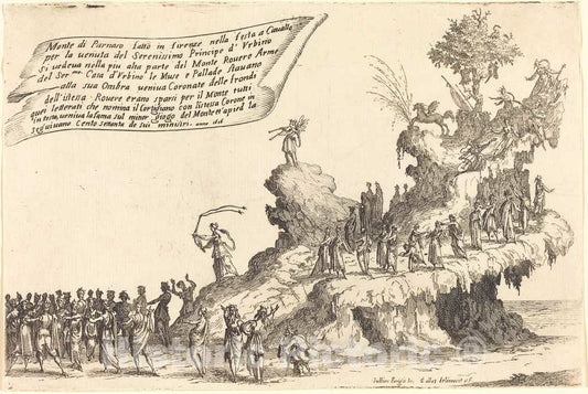 Art Print : Jacques Callot, The Float of Mount Parnassus, 1616 - Vintage Wall Art
