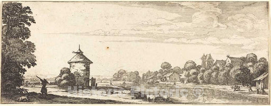 Art Print : Jacques Callot, The Dovecot, c.1634 - Vintage Wall Art