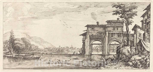 Art Print : Jacques Callot, The Bathers, c. 1630 - Vintage Wall Art
