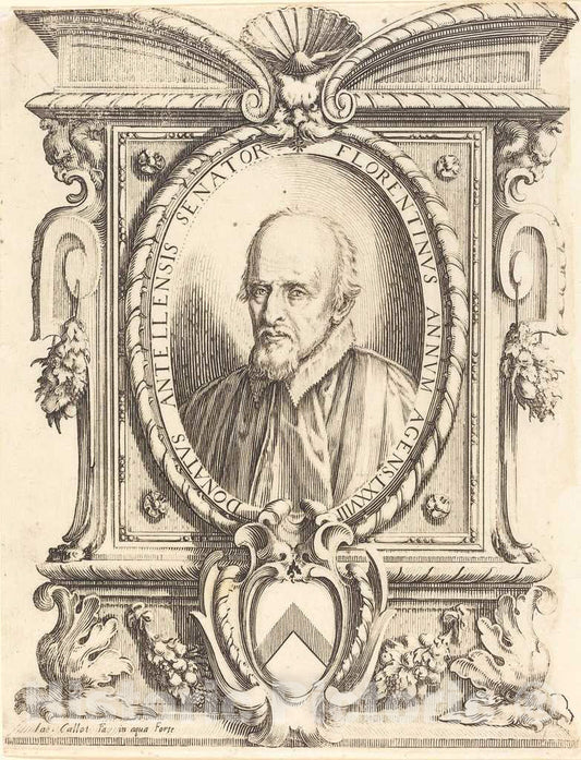 Art Print : Jacques Callot, Donato Dell' Antella, 1619 - Vintage Wall Art